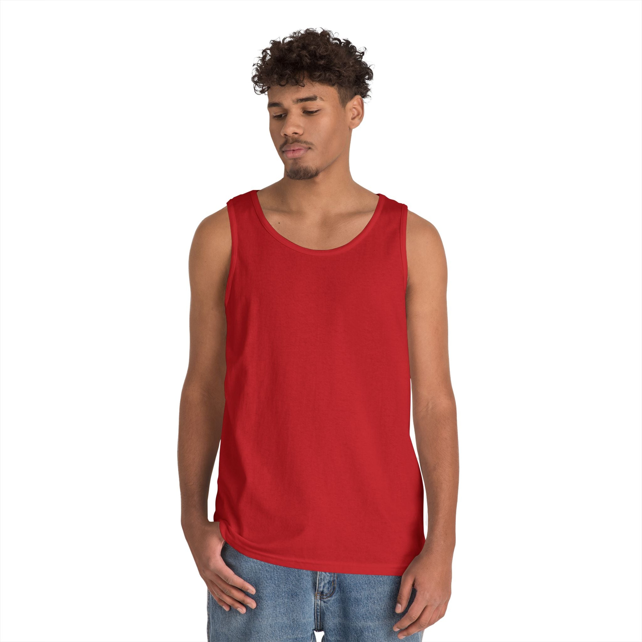 Vintage-Style Unisex Heavy Cotton Tank Top, Summer Apparel, Graphic Tee, Gift for Him/Her, Casual Wear, Bar Crawl Outfit